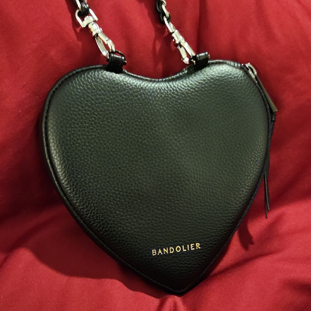Bandolier Black Heart Crossbody Bag